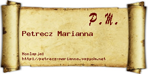 Petrecz Marianna névjegykártya